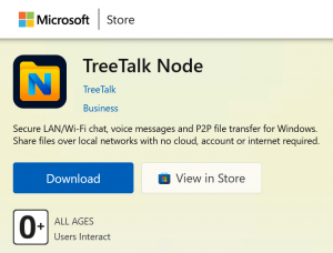 TreeTalk Node Local Private Messenger and File Sharing Is Now on Microsoft Store