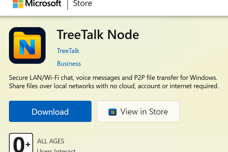 TreeTalk Node Is Now on Microsoft Store: Portable ZIP or Store Install?
